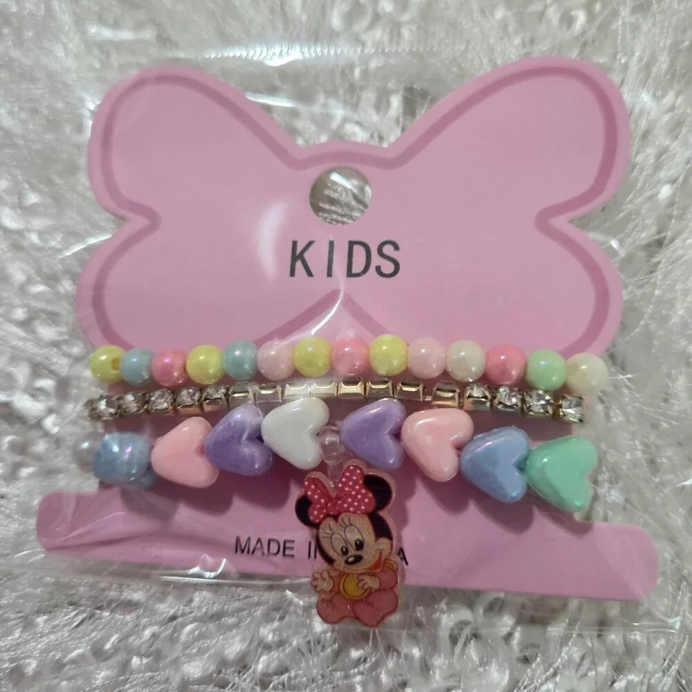 Kids Lot of 12 Minnie Style 3pcs Girl Bracelet Set